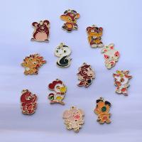 Zinc Alloy Pendants Chinese Zodiac plated DIY & enamel nickel lead & cadmium free Sold By Bag