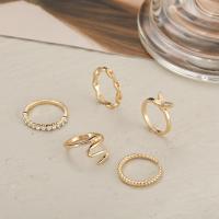 Zinklegering Ring Set, Zinc Alloy, plated, 6 stuks & mode sieraden & verschillende stijlen voor de keuze & voor vrouw, gouden, nikkel, lood en cadmium vrij, Verkocht door Stel