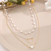 Zinc Alloy Jewelry Necklace with Plastic Pearl fashion jewelry & for woman nickel lead & cadmium free Sold By PC