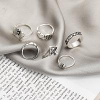 Zinc Alloy Ring Set plated 6 pieces & fashion jewelry & for woman nickel lead & cadmium free Sold By Set