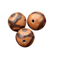 Natural Tibetan Agate Dzi Beads fashion jewelry & three-eyed & DIY 14mm Sold By Strand