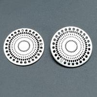 Alliage de zinc plate ronde pendentifs, Plat rond, Plaqué de couleur d'argent, Vintage & multihole & DIY, protéger l'environnement, sans nickel, plomb et cadmium, 28mm, Environ 100PC/sac, Vendu par sac