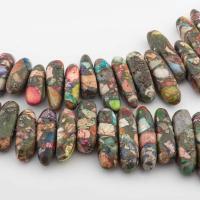 Gemstone Jewelry Karoliukai, Įspūdis Jasper, Pasidaryk pats, mišrios spalvos, 49x6mm, Parduota už Apytiksliai 41.6 cm Strand