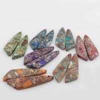 Imperial Jasper Pendler, Impression Jasper, Triangle, mode smykker & du kan DIY, flere farver til valg, 44x12x4mm, Solgt af PC