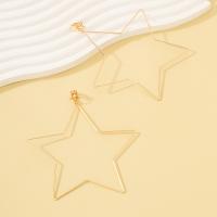 Zinc Alloy Oorbel clip, Ster, gold plated, mode sieraden & voor vrouw, 100x110mm, Verkocht door pair