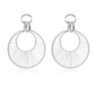 Zinc Alloy Oorbellen, Ronde, silver plated, mode sieraden & voor vrouw, 60x80mm, Verkocht door pair