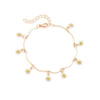 Sinc Alloy Bracelet, Flower, dath an óir plated, jewelry faisin & do bhean, Fad Thart 18 cm, Díolta De réir PC