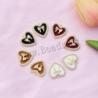 Zinc Alloy Heart Pendants plated DIY nickel lead & cadmium free Sold By Bag