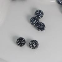 Grânulos de jóias de acrílico, acrilico, Roda, DIY & com strass, preto, 12mm, Aprox 530PCs/Bag, vendido por Bag