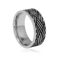 Zink Alloy Finger Ring, silver pläterad, mode smycken & folkliga stil & för kvinna, svart, 8mm, Innerdiameter:Ca 18mm, Säljs av PC