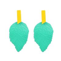 Zinc Alloy Drop Earring, Leaf, malede, mode smykker & for kvinde, 35x73mm, Solgt af par