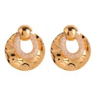 Zinc Alloy Drop Earring, Geometrisk mønster, guldfarve belagt, mode smykker & for kvinde & med rhinestone, 35x40mm, Solgt af par