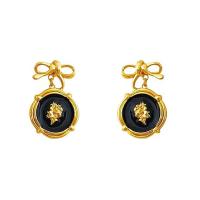 Brass Earring Clip gold color plated fashion jewelry & for woman & enamel nickel lead & cadmium free Sold By Pair