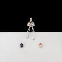 Bola boule pendentif, laiton, Placage de couleur platine, peut s’ouvrir et mettre dans quelque chose & pour femme, protéger l'environnement, sans nickel, plomb et cadmium, 47x17mm, Vendu par PC