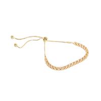 Cúbicos Circonia pulsera Latón Micro pavimenta, metal, chapado en oro real, Ajustable & Joyería & para mujer & con circonia cúbica, dos diferentes colores, longitud 19-21 cm, Vendido por UD