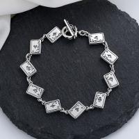 Bracelets en argent sterling, Argent sterling 925, bijoux de mode & pour femme, protéger l'environnement, sans nickel, plomb et cadmium, Longueur Environ 6.7 pouce, Vendu par PC