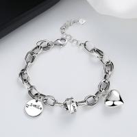 Bracelets en argent sterling, Argent sterling 925, avec 1.18inch chaînes de rallonge, bijoux de mode & pour femme, protéger l'environnement, sans nickel, plomb et cadmium, Longueur Environ 6.7 pouce, Vendu par PC