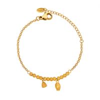 Moda Biżuteria Anklet, Titantium stali, ze 1.97inch przedłużeniami łańcuszka, Powlekane, biżuteria moda & dla kobiety, złoty, długość około 7.87 cal, sprzedane przez PC