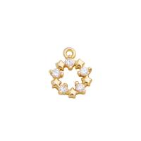 Cubique Pendentif en laiton zircon pavent, fade et jamais plaqué de haute qualité, DIY & styles différents pour le choix & pavé de micro zircon, doré, 10PC/lot, Vendu par lot