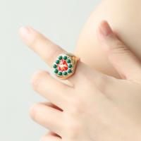 Zinklegierung Fingerring , mit Seedbead & Harz, plattiert, DIY & verschiedene Stile für Wahl & für Frau, Goldfarbe, verkauft von PC