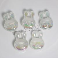 Plastic Pendants Rabbit DIY & luminated white Approx Sold By Bag