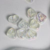 Transparent akryl perler, Heart, du kan DIY, klar, 14.70x12.60x5.10mm, Ca. 100pc'er/Bag, Solgt af Bag