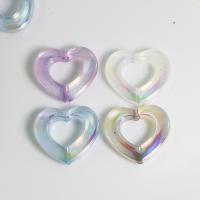 Gioielli Spacer Beads, acrilico, Cuore, DIY & cavo, colori misti, 29x26mm, Appross. 100PC/borsa, Venduto da borsa