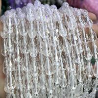 Φυσικό Σαφή χαλαζία χάντρες, Clear Quartz, Teardrop, DIY & πολύπλευρη, σαφής, 8x16mm, Sold Per Περίπου 39 cm Strand