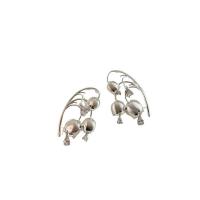 Zinc Alloy Drop Earrings plated & for woman silver color Sold By Pair