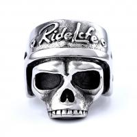 Titanium Steel Finger Ring Skull plated Unisex original color Sold By PC