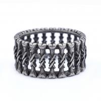 Titantium Steel Finger Ring, Titanium Steel, galvanizált, különböző méretű a választás & az ember, fekete, Által értékesített PC