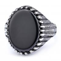 Titanium Čelik Finger Ring, uglađen, različite veličine za izbor & za čovjeka, crn, Prodano By PC