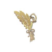 Zinc Alloy Haar Claw Clip, tarwe, gold plated, voor vrouw & met strass, 115mm, Verkocht door PC