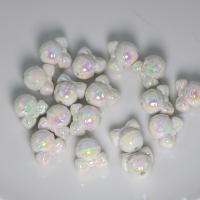 Plated Acrylic Beads Christmas Bell DIY & luminated white 20mm Approx Sold By Bag