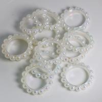 Acrylique Anneau de liaison, beignet, DIY & lumineux, blanc, 43mm, Diamètre intérieur:Environ 29mm, Environ 100PC/sac, Vendu par sac