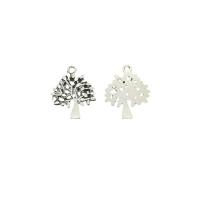 Zinc Alloy Pendants Tree antique silver color plated vintage & DIY nickel lead & cadmium free Approx Sold By Bag