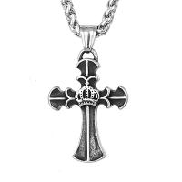 Titanium Steel Necklace Cross polished vintage & for man Length 60 cm Sold By PC