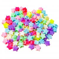 Plastpärlor, Polystyrene, Star, formsprutning, DIY, blandade färger, 10x5mm, Ca 2300PC/Bag, Säljs av Bag