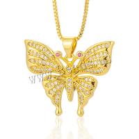 Cubic Zircon Micro Pave Brass Necklace with 2lnch extender chain real gold plated micro pave cubic zirconia & for woman gold Length Approx 17.3 Inch Sold By PC