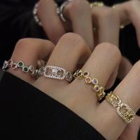 Zinklegierung Fingerring , plattiert, verschiedene Stile für Wahl & Micro pave Strass & für Frau, keine, verkauft von PC