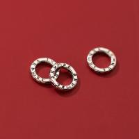 925 Sterling Silber Zwischenperlen, rund, DIY, Silberfarbe, 10mm, Innendurchmesser:ca. 6.5mm, verkauft von PC