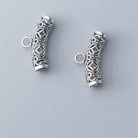 925 Sterling Zilver Bail Bead, DIY, zilver, 5x5x20mm, Gat:Ca 3.3mm, Verkocht door PC