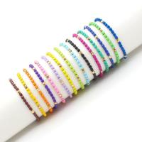 Pulseira de liga de zinco, cromado de cor dourada, joias de moda & Estilo boêmio & elástico & stoving verniz & unissex, Mais cores pare escolha, níquel, chumbo e cádmio livre, 3x3.50mm, Diametro interno:Aprox 55mm, vendido por PC