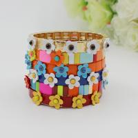 Pulseira de liga de zinco, with fio elástico, banhado, joias de moda & Estilo boêmio & stoving verniz & Vario tipos a sua escolha & para mulher, Mais cores pare escolha, níquel, chumbo e cádmio livre, Diametro interno:Aprox 55mm, vendido por PC