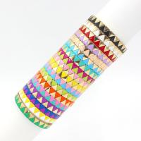 Pulseira de liga de zinco, Triângulo, cromado de cor dourada, joias de moda & Estilo boêmio & stoving verniz & unissex, Mais cores pare escolha, níquel, chumbo e cádmio livre, 7mm, Diametro interno:Aprox 55mm, vendido por PC