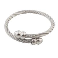 Nerūdijančio plieno Bangle, 304 Nerūdijantis plienas, Bižuterijos & unisex, Originali spalva,  63*9*5mm, Pardavė PC