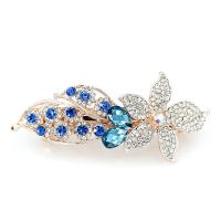 Zinc Alloy Hair Clip trekken lente, Bloem, plated, voor vrouw & met strass, meer kleuren voor de keuze, 90x40mm, Verkocht door PC