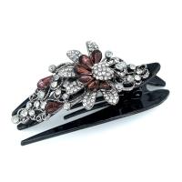 Haar Claw Clips, Zinc Alloy, met Glas & Acryl, verschillende stijlen voor de keuze & voor vrouw & met strass, 105x50mm, Verkocht door PC