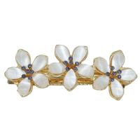 Zinc Alloy Hair Clip trekken lente, met Cats Eye, gold plated, Koreaanse stijl & verschillende stijlen voor de keuze & voor vrouw & met strass, 78x32mm, Verkocht door PC