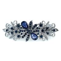 Zinc Alloy Hair Clip trekken lente, met Hars, pistool zwart geplateerd, Koreaanse stijl & verschillende stijlen voor de keuze & voor vrouw & met strass, 90x40mm, Verkocht door PC